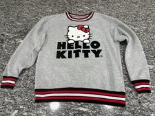 Sanrio Women  s Hello Kitty gray sweatshirt sz Small Velvet Letters