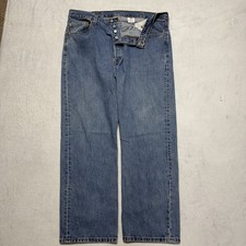 Vintage Levis Jeans 501 Mens 38x30 Blue Denim Medium Wash 90s Button Fly Red Tab