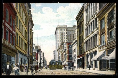 AK Baltimore, Md. Baltimore Street looking West from Calvert Street, Strassenba 