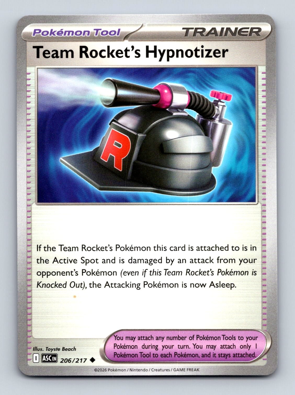 TEAM ROCKET'S HYPNOTIZER 206/217 UC ASCENDED HEROES POKEMON NM