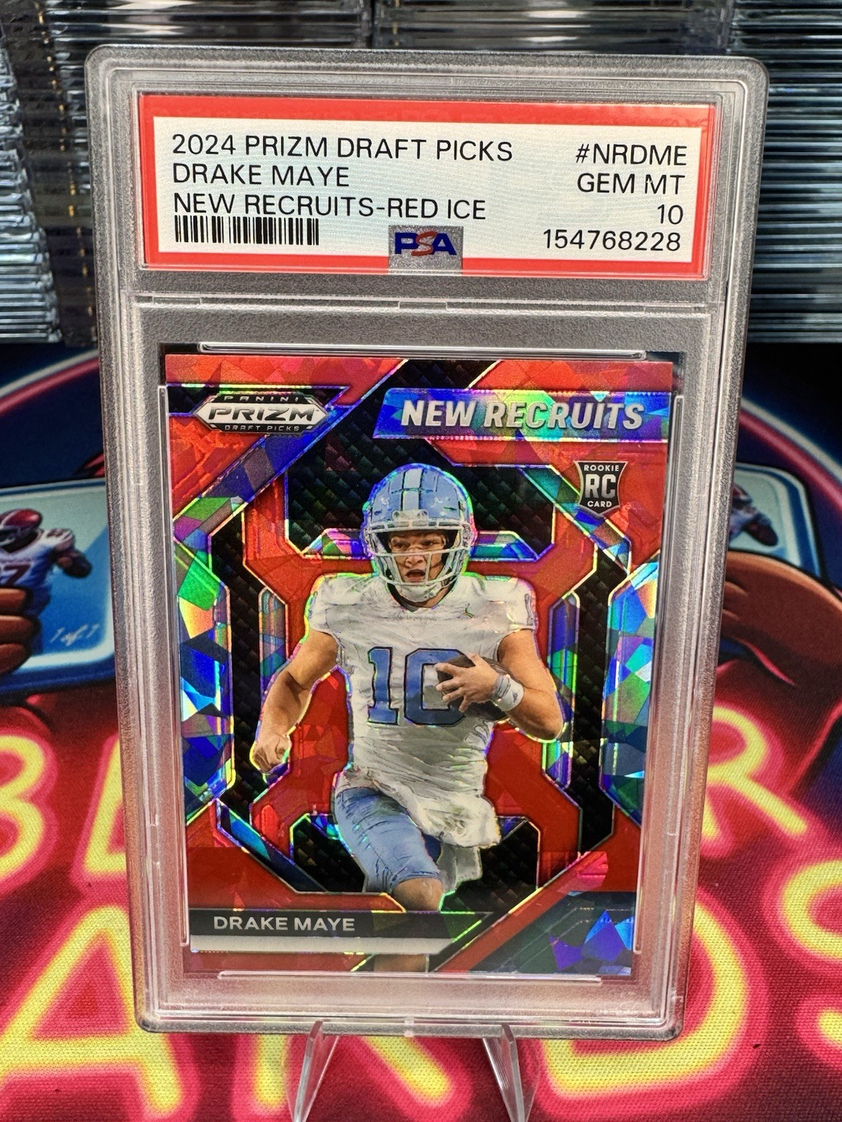 Drake Maye Panini Prizm Draft Picks New Recruits #NRDME Red Ice