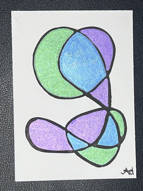 ACEO Art Card Original Acrylic Abstract 2.5in x 3.5in foreverlovedlex Cools
