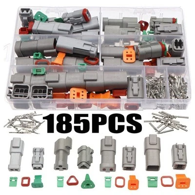 185x Deutsch DT series Waterproof Wire Connector Kit DT06-2/3/4/6S Sealed Plug