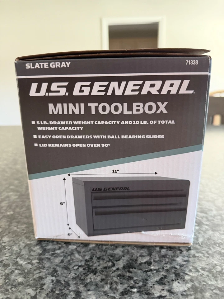 U.S. General GRAY  Mini Toolbox 2 Drawers Office Home Work NEW Harbor Freight - Image 3 of 3