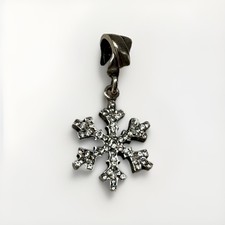 Beautiful Snowflake Sterling Silver Necklace Pendant MadeIn Italy Cubic Zirconia