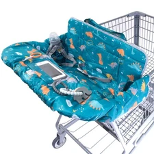Lumiere Shopping Cart & Highchair Cover for Baby and Toddler Green Dino Print