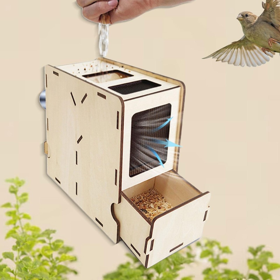DIY Wooden Assembly Box Wind Sheller Manual Lightweight Bird Food ...