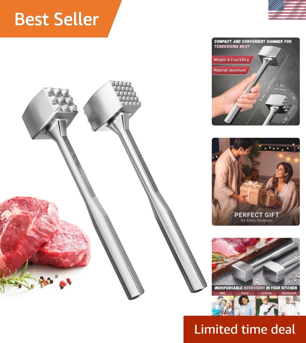 Meat Tenderizer 1 pcs Aluminium Mallet Dual-Sided - Tenderizer Tool Kitchen P...
Opens in a new wind