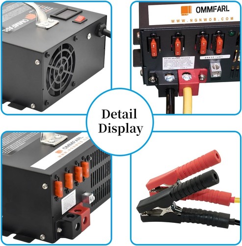 ¡NUEVO! Convertidor de potencia de 100 amperios para autocaravana cámper con mango y cables de 15 ft, 3 etapas - Imagen 8 de 15