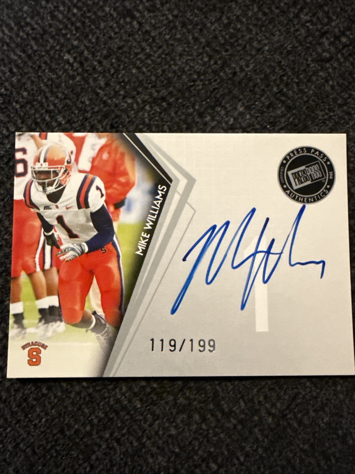 Mike Williams Press Pass Autographs #PPSMW Silver