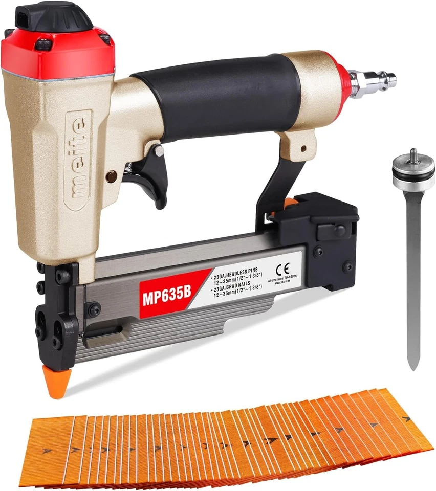 Pneumatic Pin Nailer 23 Guage Air Powered Pins Driver Gun 12mm to 35mm Meite