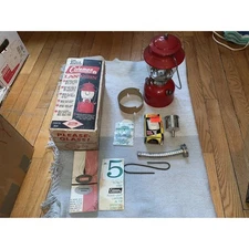 nice Vintage Coleman Lantern 1963 200a195 Red W Box Instructions Flood Light