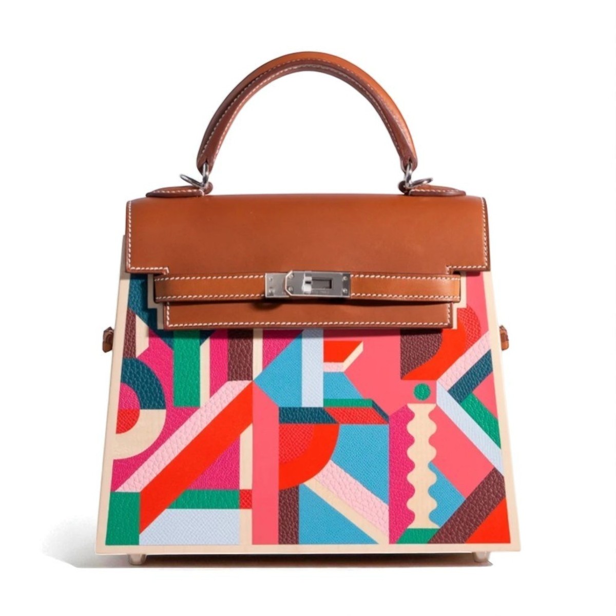 Hermes Kelly Wood Perspective 22 Cavaliere Multicolor B Stamp NEW
