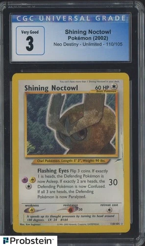 2002 Pokemon Neo Destiny - Unlimited #110 Shining Noctowl CGC 3