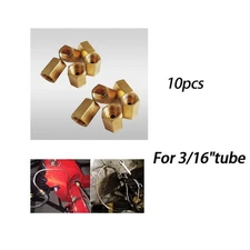 10x Brake Line Fittings Set For 3/16" Tube Inverted Flares Metric End Union Nuts