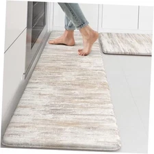 KIMODE Anti Fatigue Kitchen Mats for Floor 2 Piece, Cushioned Abstract Kitchen 