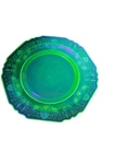 Brilliant GREEN DEPRESSION GLASS DESSERT PLATE - 8.75" Uranium/Vaseline