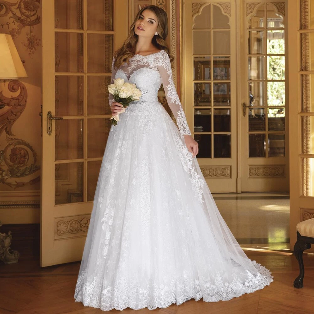 Unbranded A-Line Long Sleeve Asymmetric Wedding Dresses for sale | eBay