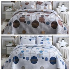 Reversible Cotton Blend Embroidery Printing Elegant Bedding Sets,Q/King/CALKing