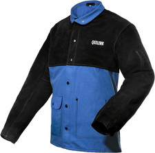 Welding Jacket Split Leather Sleeves  Premium Flame Resistant Cotton Body Welde