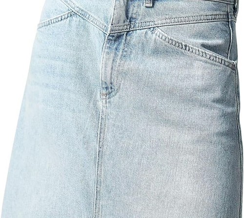 Women Retro Denim Maxi Skirt Frayed Raw Hem High Waist A-Line Long Jean Skirt - Picture 4 of 27