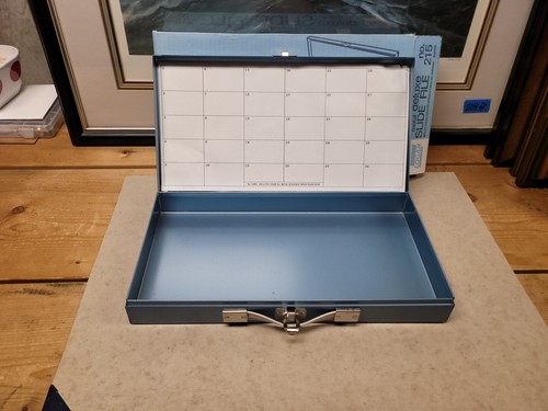 Logan #215 Metal Deluxe Slide File for 2x2 35mm color slides W Original Box Neat - Picture 4 of 16