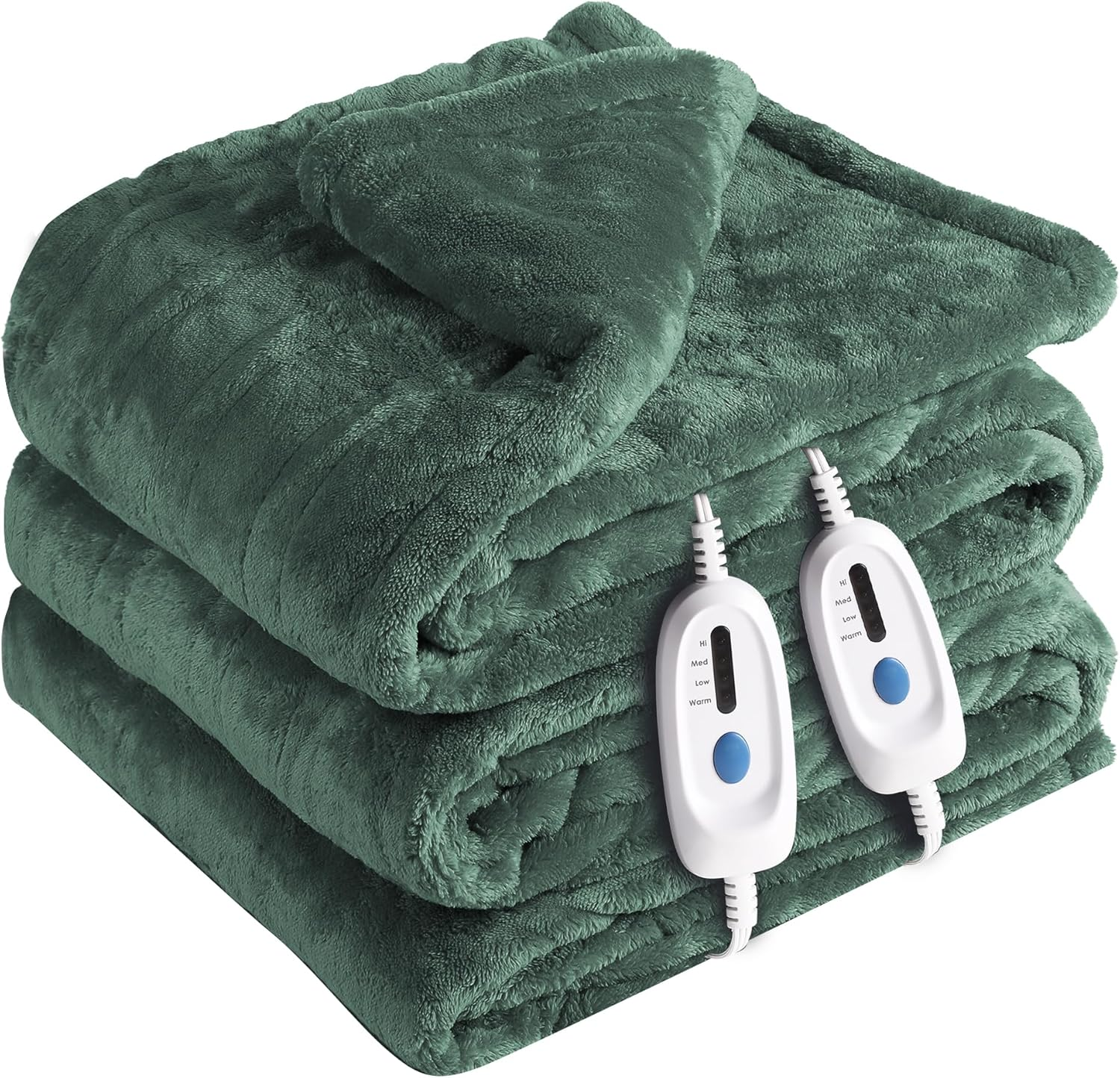 Electric Heated Blanket Queen Size 84''X90'', Oversized Flannel Blanket with 4 H