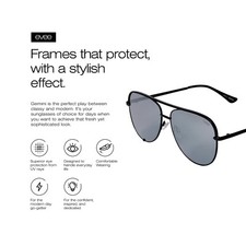 EVEE Fashionable Metal Aviator Sunglasses with Oversize Flat Reflective Lens