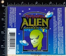 Roswell Alien Amber Ale Label - NEW MEXICO
