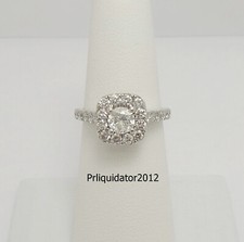 1.50CT Natural Diamond Halo Frame Engagement Wedding Bridal Ring 14K White Gold