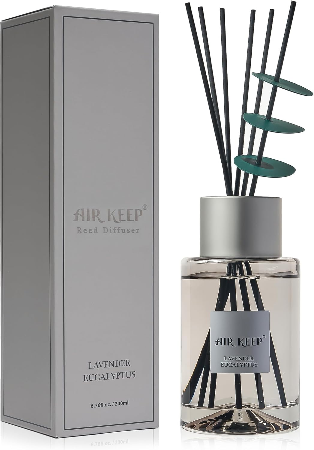 Reed Diffuser/Grey Reed Diffuser Set/6.7 Oz(200Ml)/Lavender Eucalyptus Oil Diffu-image