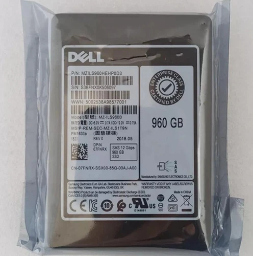 Samsung PM1633a 960GB DELL SSD 2.5" SAS 12Gbps MZ-ILS960B MZILS960HEHP0D3