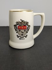 Vintage Stein Mug Made In USA #70 "Vincit Qui Curat" White