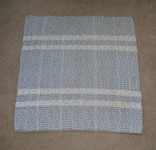 VTG Rag Rug Square Pastel Colors 25"x26" HEAVY