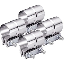 2.5" T304 Stainless Lap Joint Exhaust Band Clamp for Catback Muffler Pipe 4Pcs
