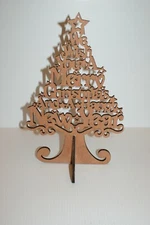 “Wish You A Merry Christmas"  Tree - Laser Cut Wall Art.
