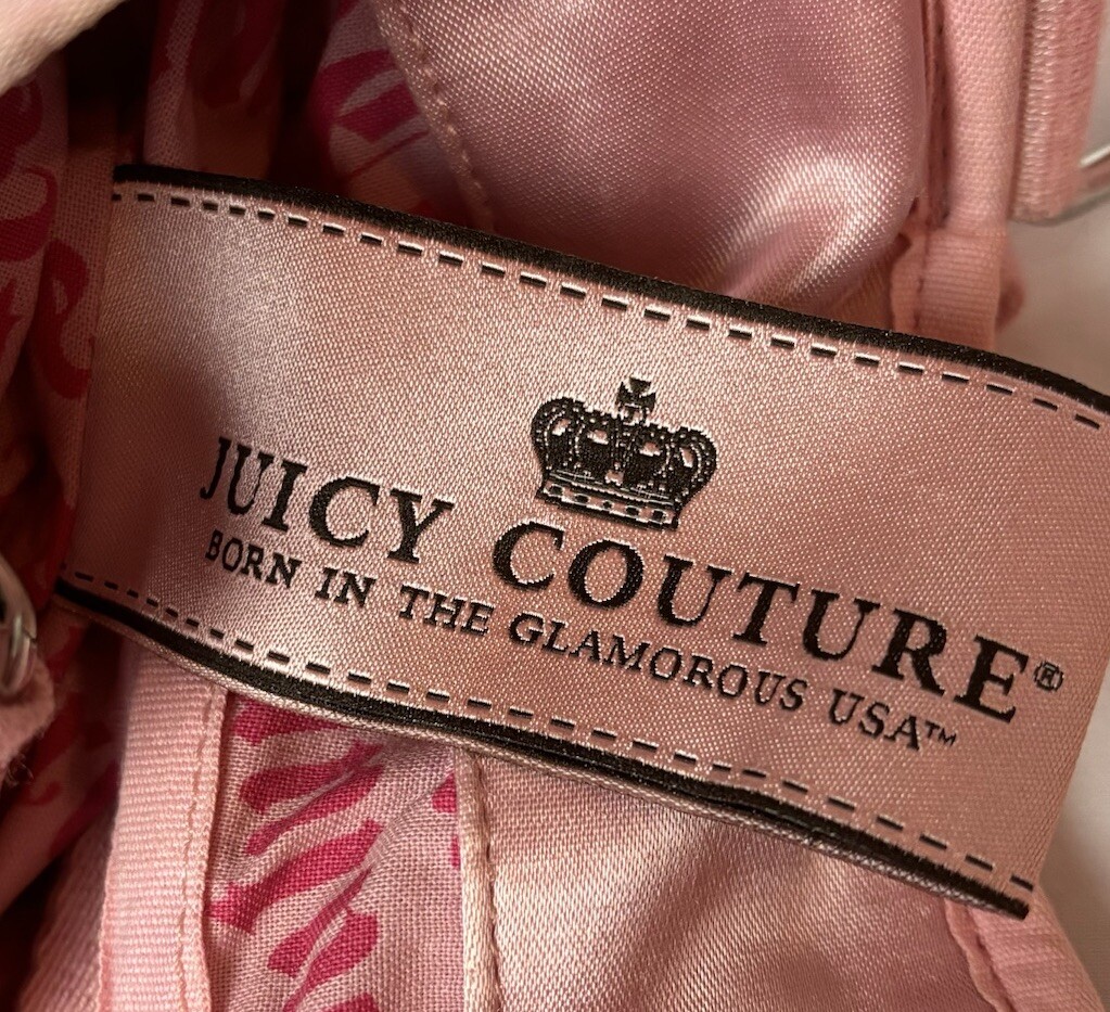 Vintage Juicy Couture Pink Satin Tote Bag Shoulder Bag Y2K