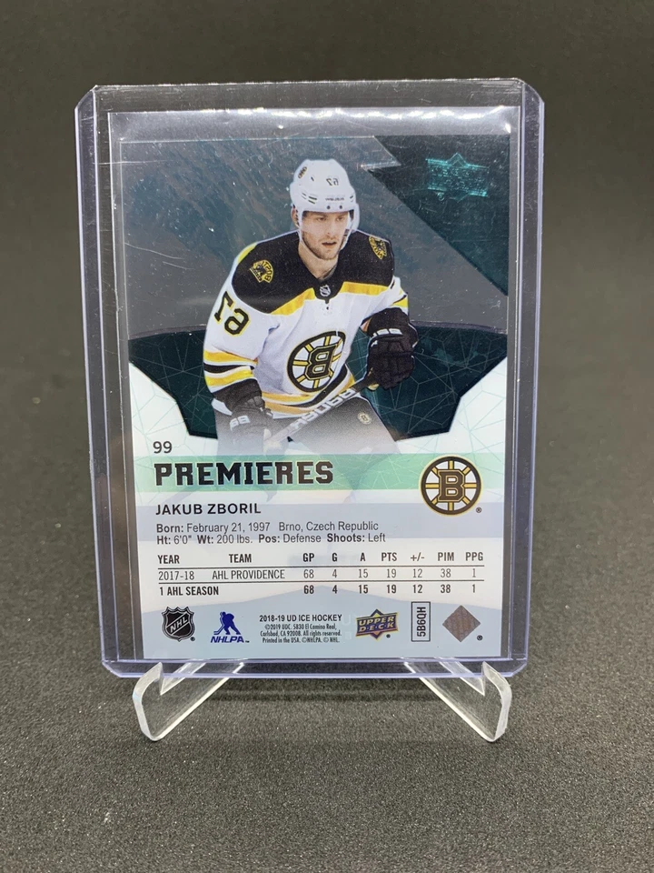 2018-19 UPPER DECK ICE PREMIERS /999 JAKUB ZBORIL #99 BOSTON BRUINS - Image 2 of 2