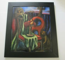 CRITCHFIELD PAINTING MID CENTURY MODERN CUBIST SURREAL ABSTRACT EXPRESSIONISM