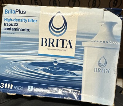 Genuine 3 Pack Brita Plus High Density Replacement Filters Cartridges BritaPlus