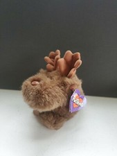 Vintage Puffkins Plush Stuffed Animal Toy with tag Gus the Moose Brown