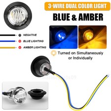 3-wire Dual Color Led Side Marker Lights 34 Amber Blue Red Blue 12v Sealed