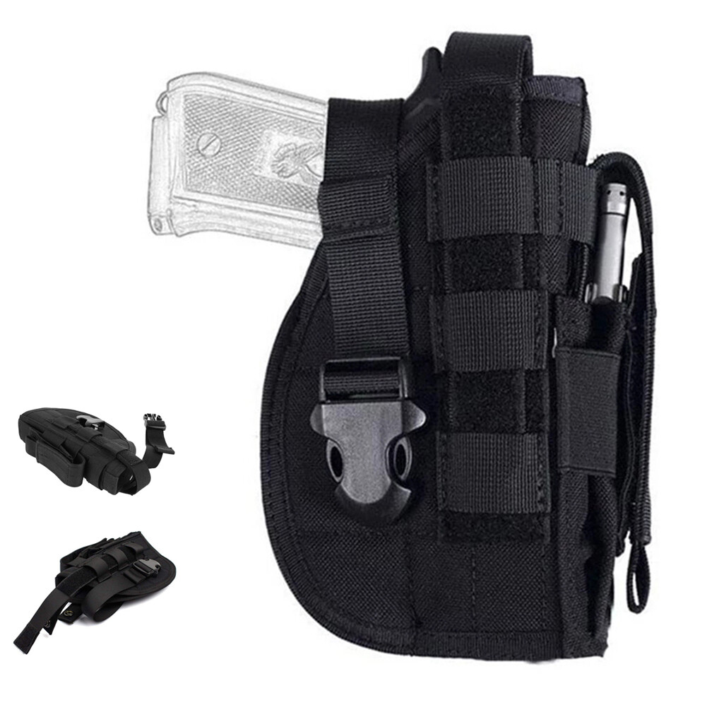 Étui Tactique Pour Pistolet, Ceinture MOLLE, Noir - Main Droite/gauche (Neuf)