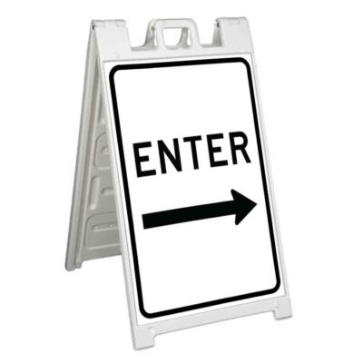 ENTER RIGHT ARROW Signicade 24x36 Aframe Sidewalk Sign Banner Decal DIRECTIONAL
