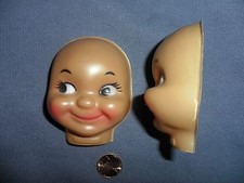 Vintage Celluloid African American Smiling Girl Faces - Set of 2