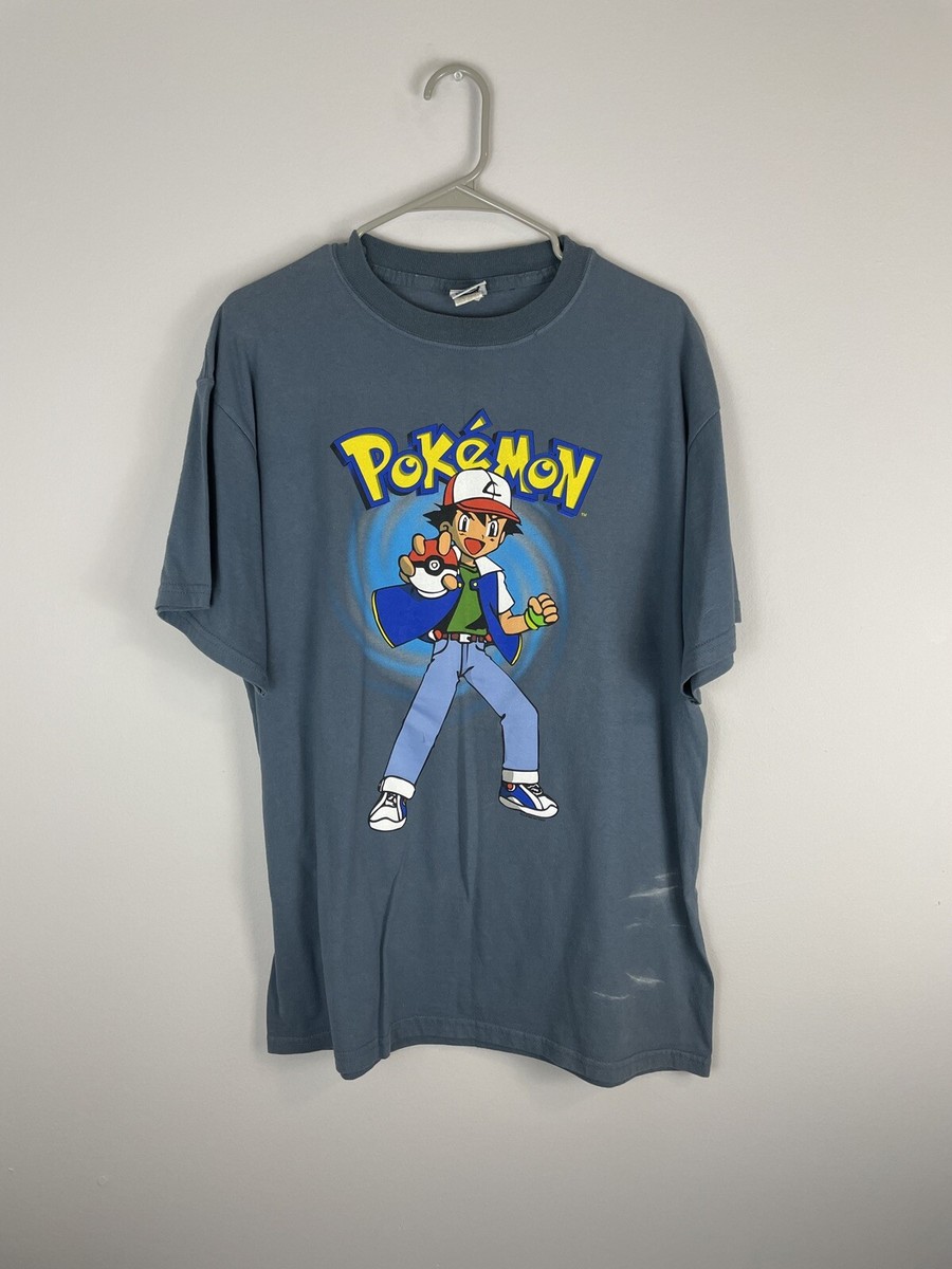 Vintage 90's Pokemon Ash Ketchum Get the Power 2 Sided Men's Vintage 90's Pokemon Ash Ketchum Get the Power 2 Sided Men's