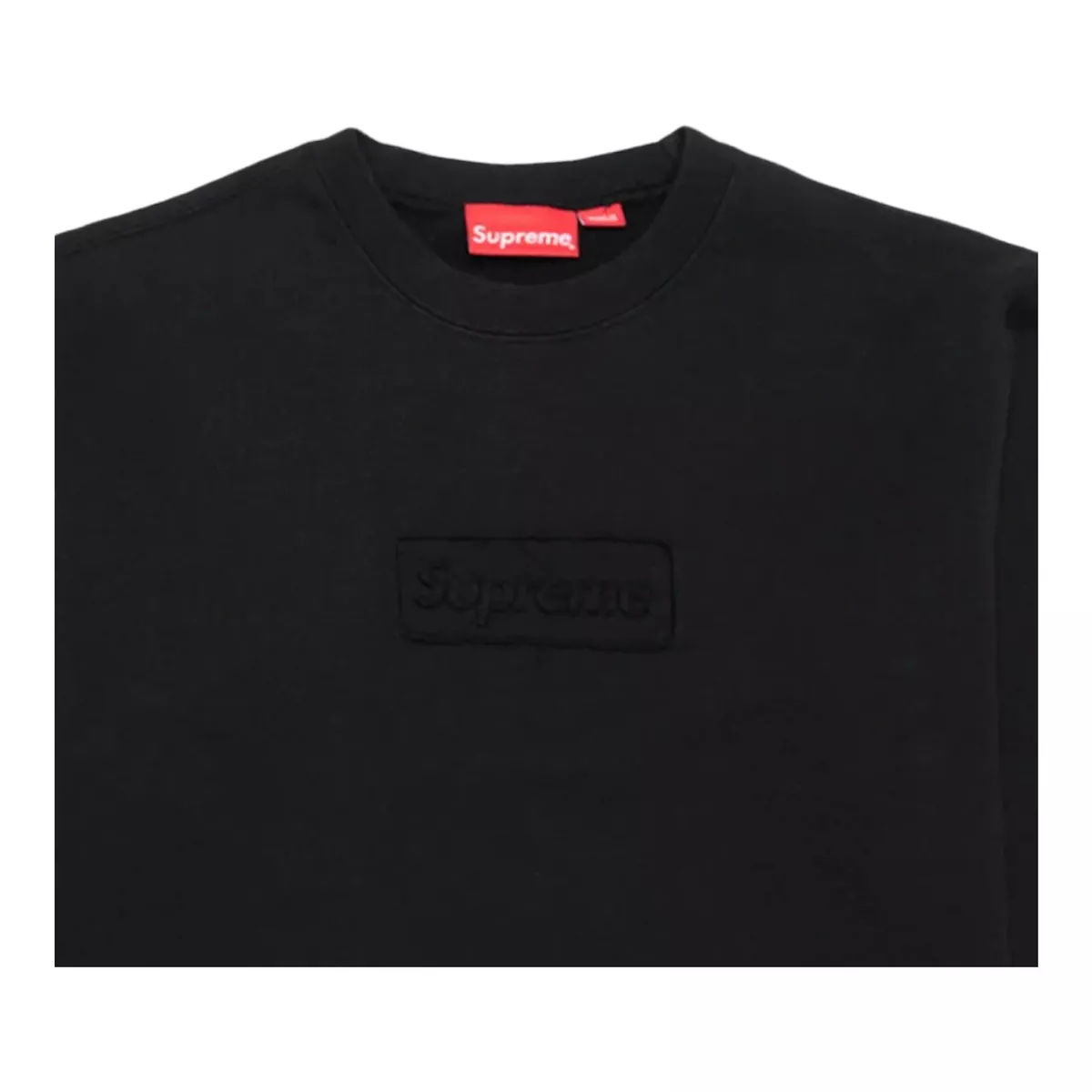 Supreme Cutout Logo Crewneck Sweatshirt Black Bogo Logo SS20 NEW 100%  AUTHENTIC