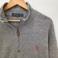 Polo Ralph Lauren Mens 1/4 Zip Pullover Sweater Gray Cotton Size XLT Tall