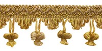 "Gold Antik Gold 2\" Zwiebel Quasten Fransenbesatz Rustikales Gold [Pro Yard]"