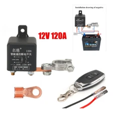 12V Car Battery Disconnect Cut Off Isolator Switches Kit Wireless Remote Control